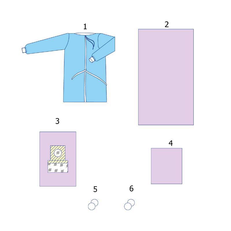 Комплект одягу та покриттів операційних офтальмологічний №4 Taipan-Pharm стерильний